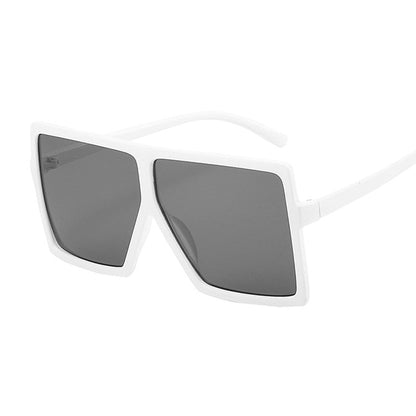 Golden Horizon Sunnies Oversized Square Sunglasses For Women Sunset and Swim White Gray