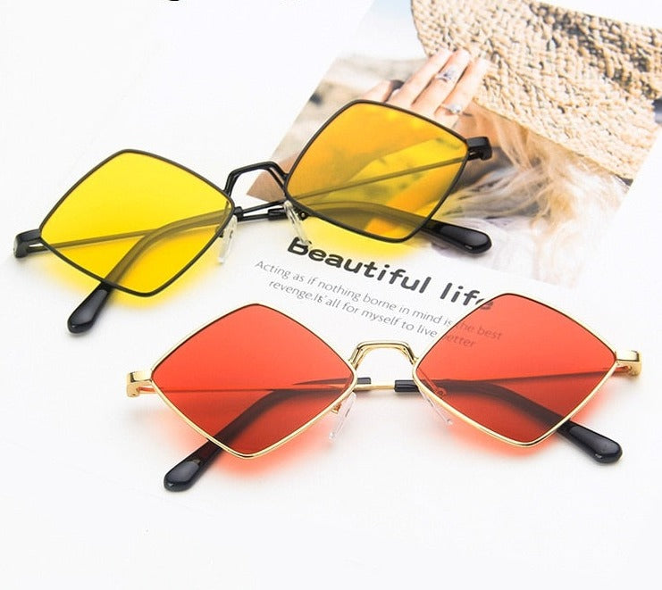 Irregular Vintage Small Frame UV400 Womens Sunglasses Sunset and Swim