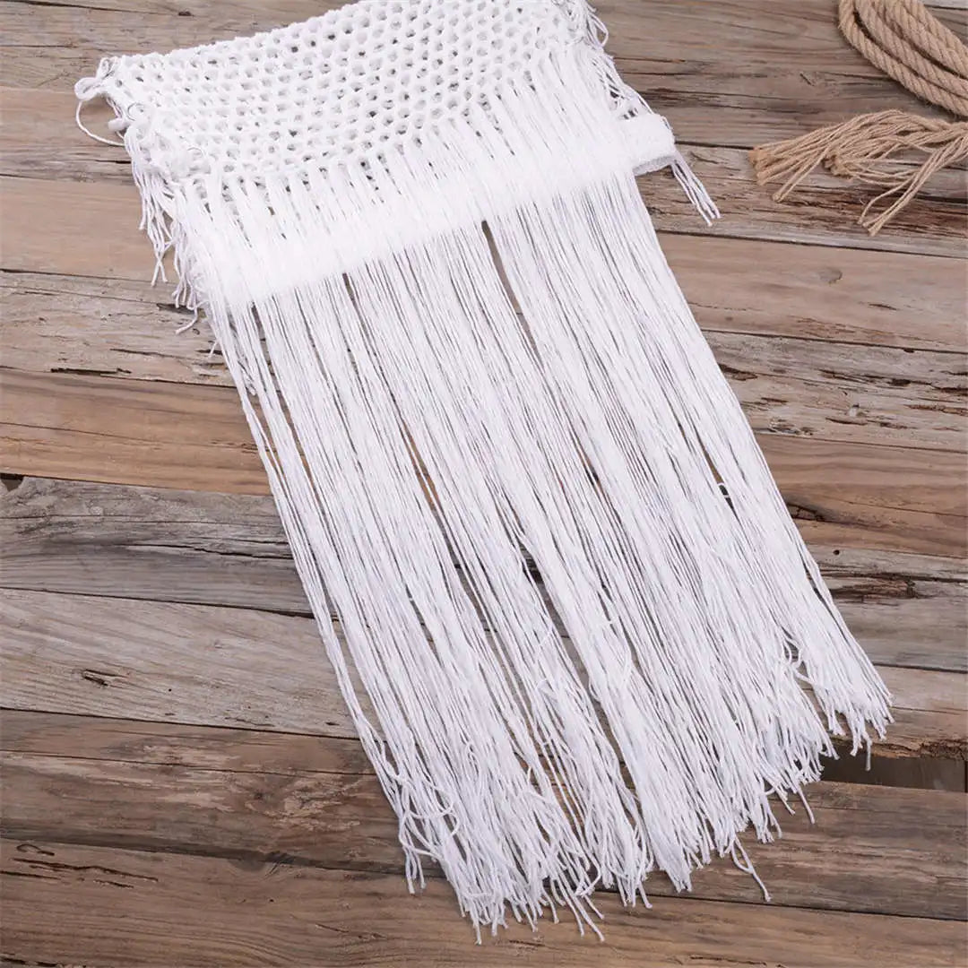 Evangeline Fringe Crochet Beach Cover Up Skirt