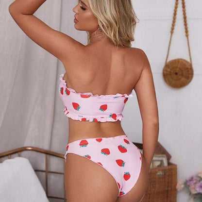 Cute Strawberry Bandeau Bikini Set [Spirit and Rebel]