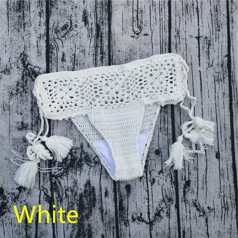 Mediterranean Goddess Crochet Bikini Bottoms [Spirit and Rebel] White S