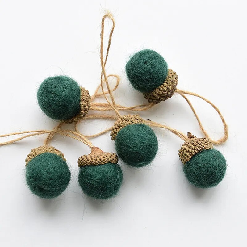 6-Piece Wool Felt Christmas Tree Ornament Set [Spirit and Rebel] Green  