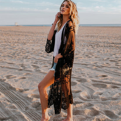 Boho Dreams Lace Embroided Cardigan Kimono [Spirit and Rebel]   