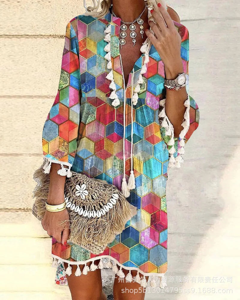 Desert Dream Bell Sleeve Boho Dress [Spirit and Rebel]   