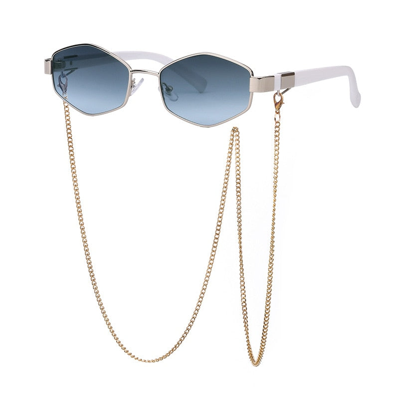 Sunshine Goddess Punk Sunglasses with Chain Sunset and Swim C4 with chain