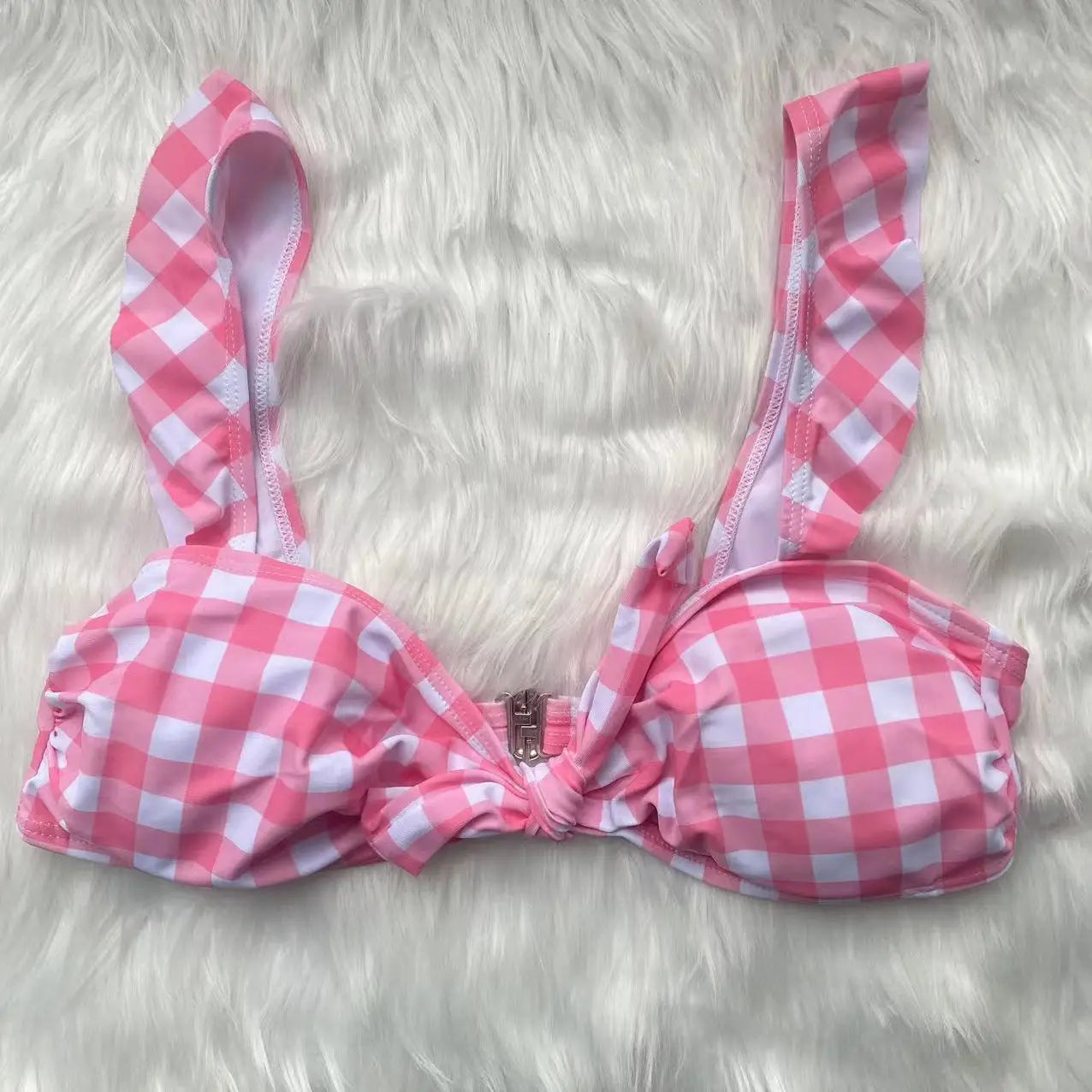 Summer Charm Plaid Bow Bikini Sunset and Swim