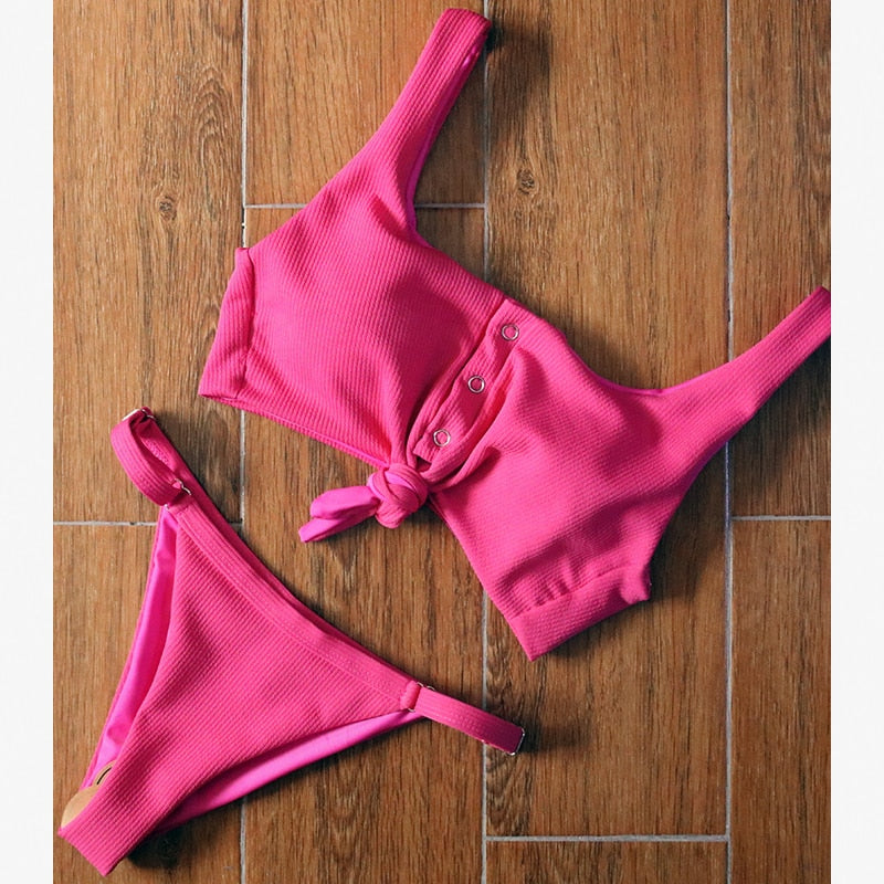 New Brazilian Bandage Push Up Padded Bikini [Spirit and Rebel] Rose S