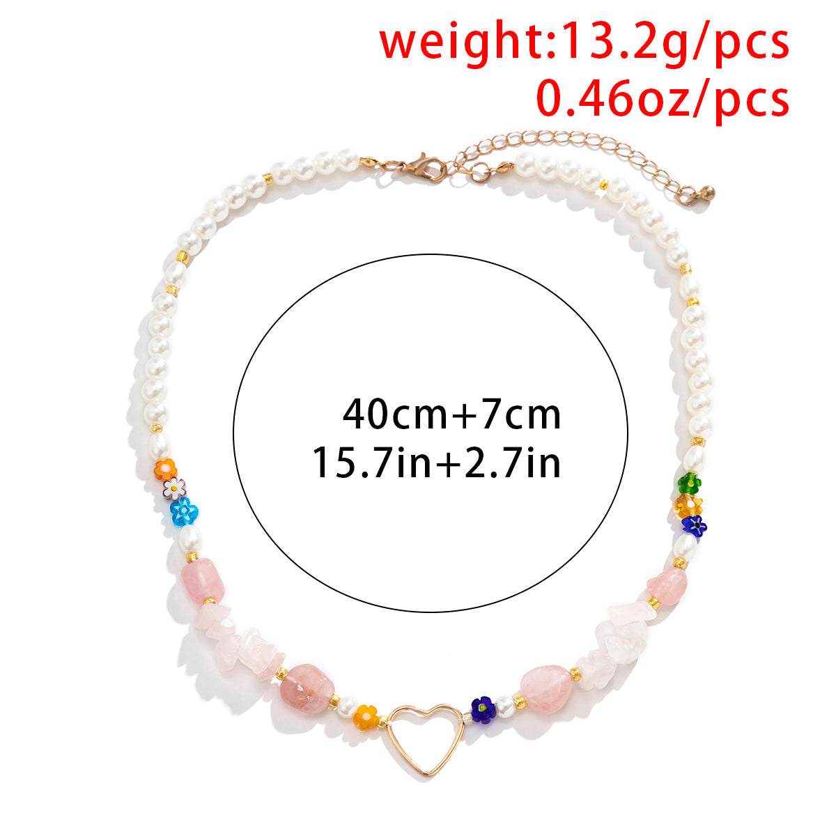 Trendy Flower Passion Beads Choker Necklace Sunset and Swim