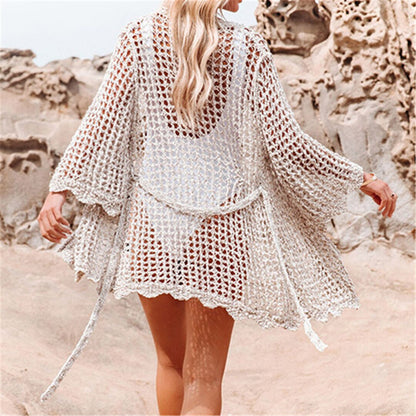 Amelia See Through Crochet Beach Cover Up Sunset and Swim