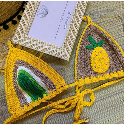 Pineapple Paradise Yellow Crochet Bikini [Spirit and Rebel]