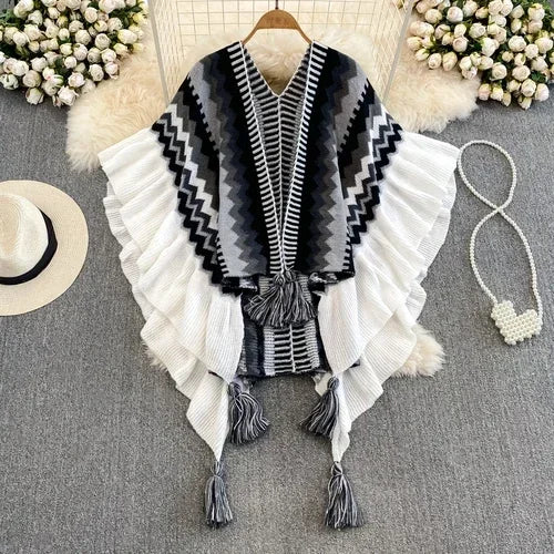 Spirit and Rebel Tassel Boho Cardigan [Spirit and Rebel] Gray One Size 