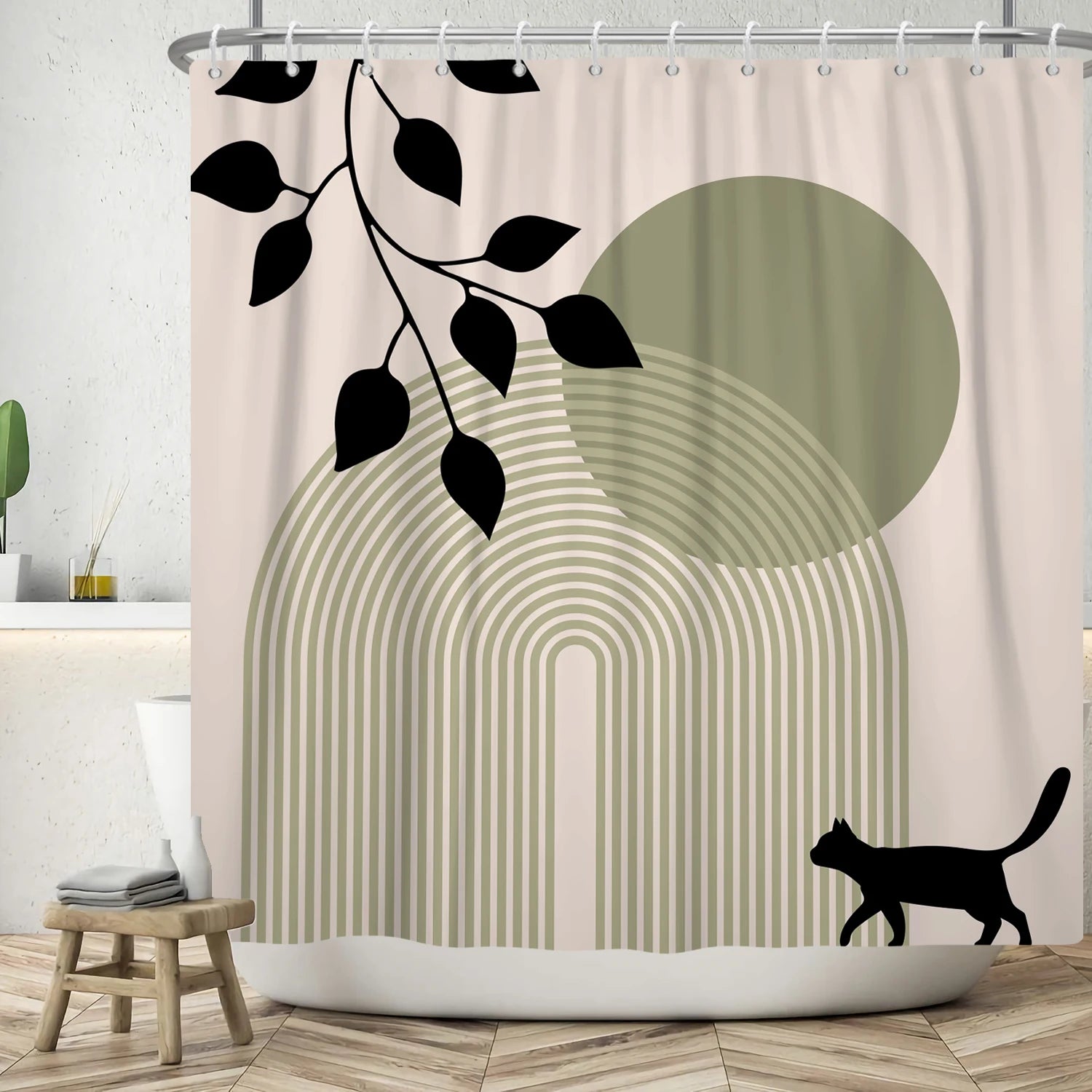 Oasis Boho Shower Curtain [Spirit and Rebel] YFX09691 W120xH180cm 