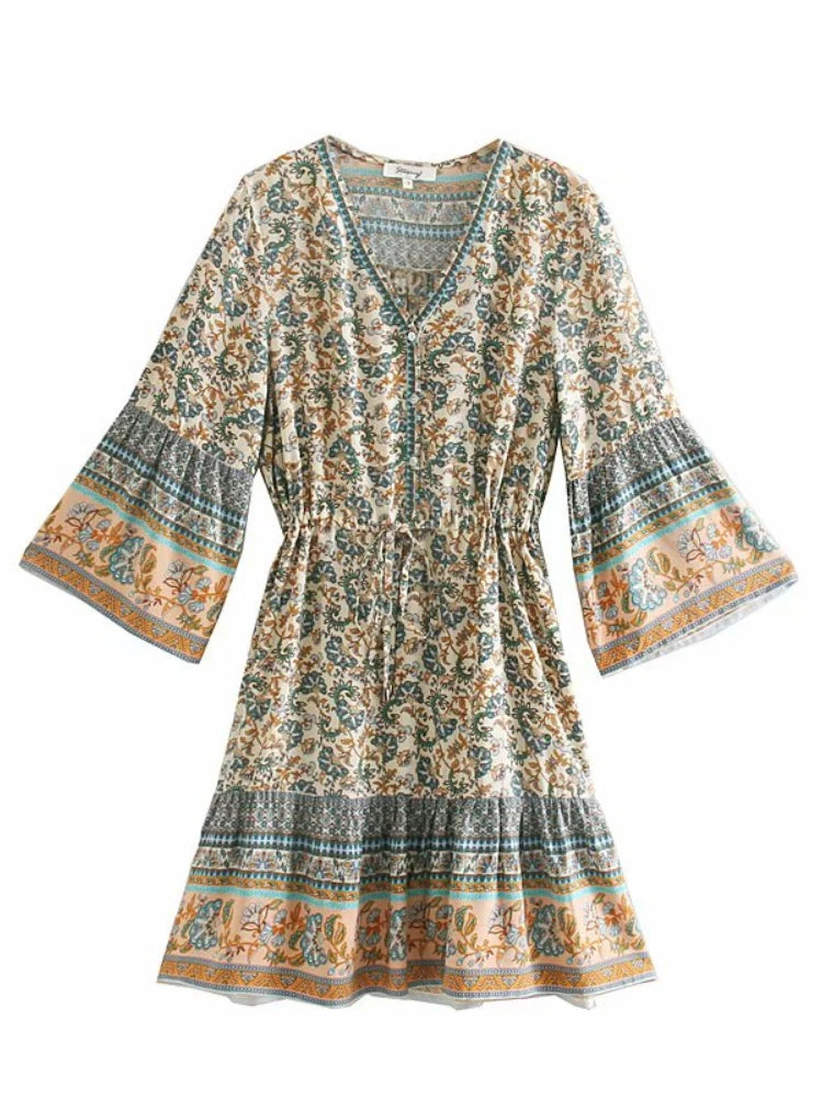 Endless Summer Nights Floral Boho Mini Dress [Spirit and Rebel]   