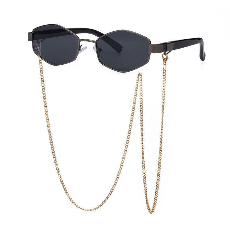 Sunshine Goddess Punk Sunglasses with Chain Sunset and Swim C6 with chain