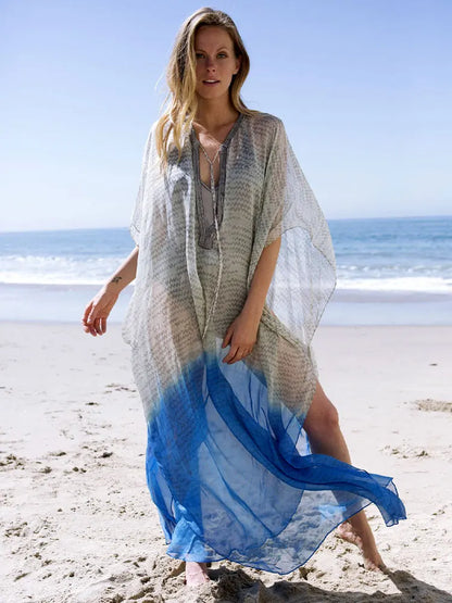 Ethereal Breeze Boho Chic Embroidered Maxi Dress Kaftan [Spirit and Rebel]   