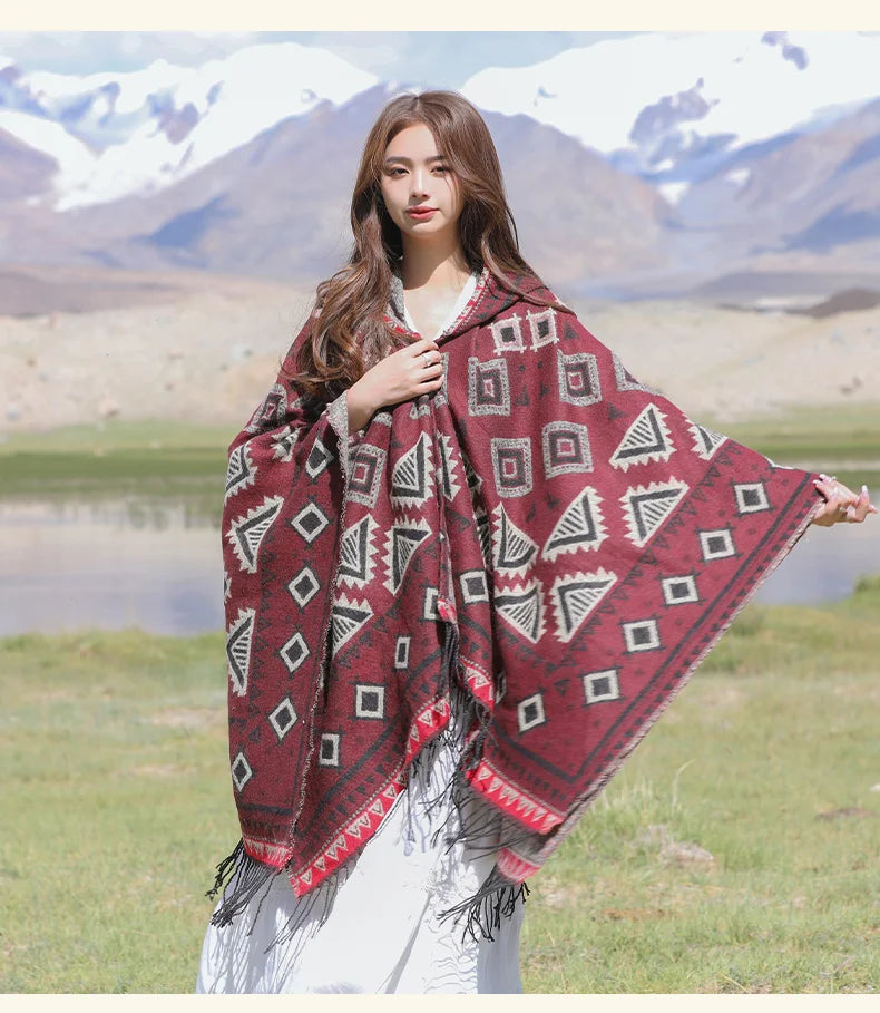 Wild Soul Gypsy Hooded Boho Poncho Cape [Spirit and Rebel]   