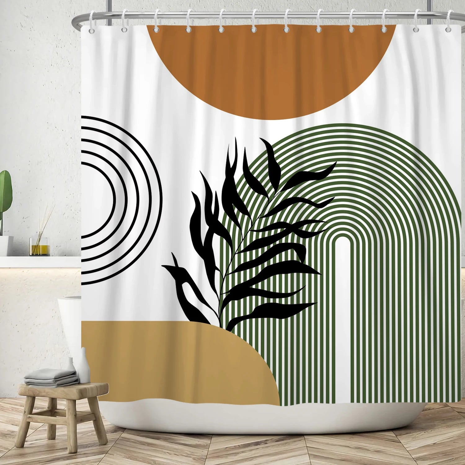 Oasis Boho Shower Curtain [Spirit and Rebel] YFX09693 W120xH180cm 