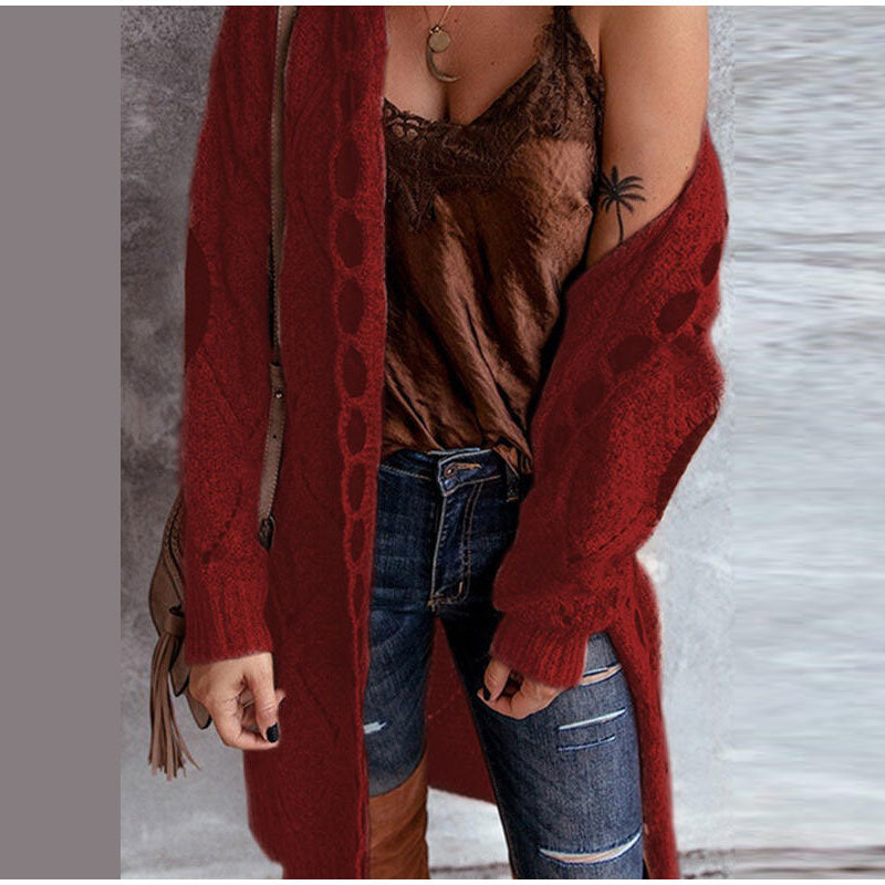 Autumn Bliss Bohemian Hooded Sweater [Spirit and Rebel] Red S 