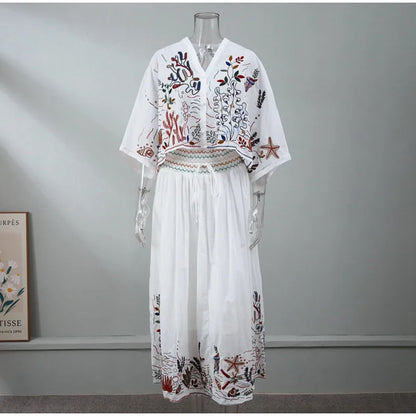 Free Your Mind Embroidered Boho Skirt and Top 2 Piece Set [Spirit and Rebel]   