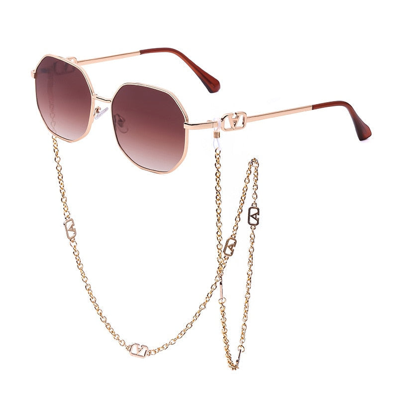 Sunshine Goddess Punk Sunglasses with Chain Sunset and Swim D5 chain sunglasses