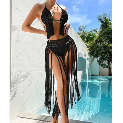 Seaside Stunner Two Piece Knit Crochet Bikini Set