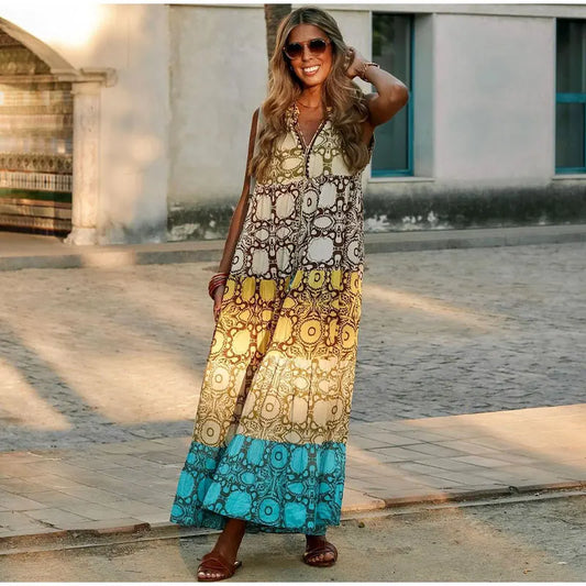 Sunset Serenity Bohemian Maxi Dress [Spirit and Rebel]   