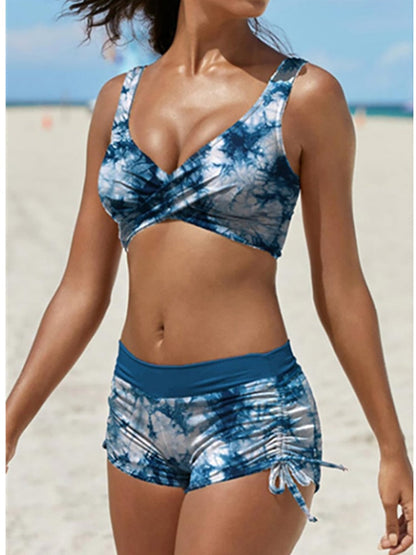 Beautiful Camouflage Print Shorts Bikini [Spirit and Rebel] Blue S