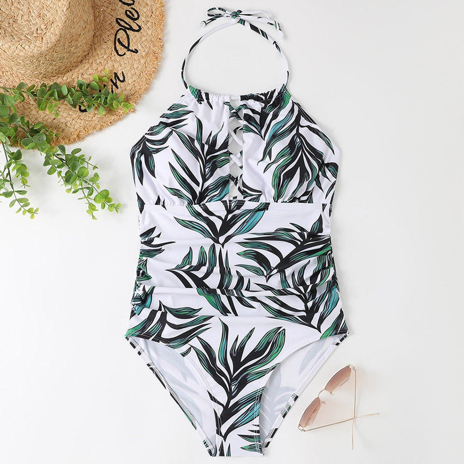 Gorgeous DD+ Halter One Piece Swimsuit Sunset and Swim