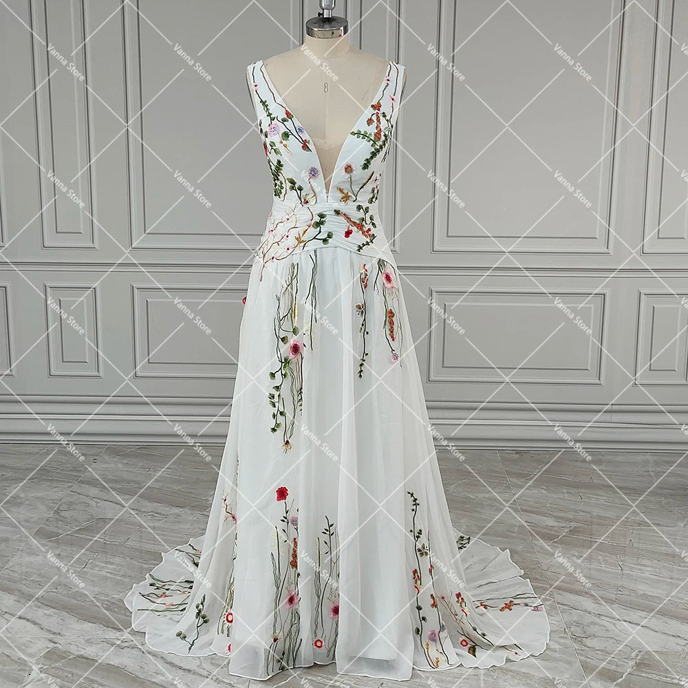 Enchanted Garden Floral Boho Wedding Dress [Spirit and Rebel]   