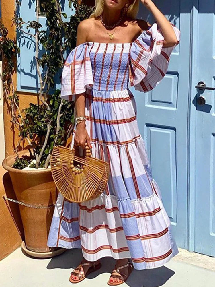 Dreamscape Off-Shoulder Boho Summer Dress [Spirit and Rebel]   