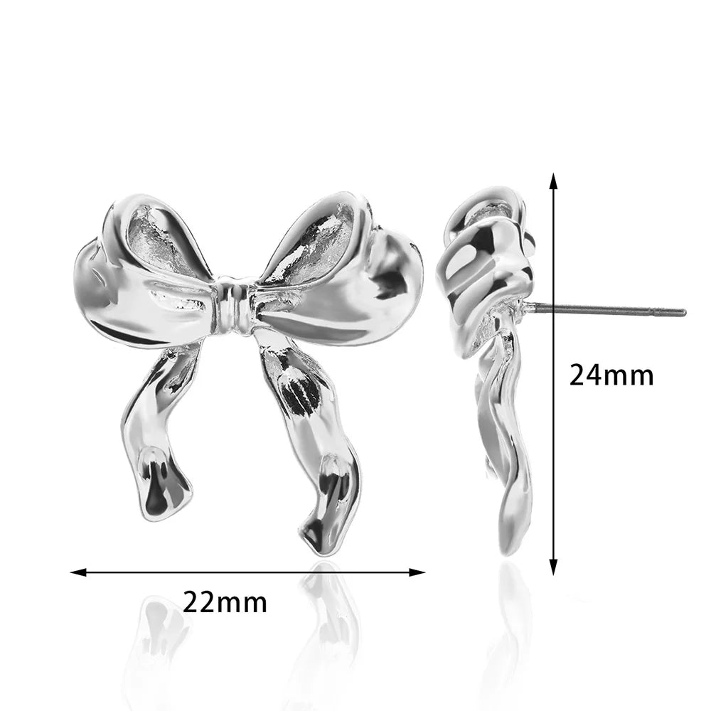 Boho Bow Gold Color Earrings [Spirit and Rebel] E4207P  