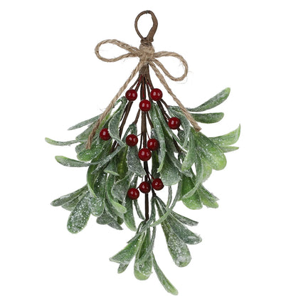 Artificial Hanging Christmas Mistletoe Decor [Spirit and Rebel] Red  