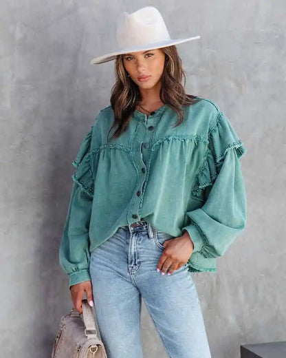 Desert Breeze Lantern Sleeve Shirt – Boho Casual Chic [Spirit and Rebel]   