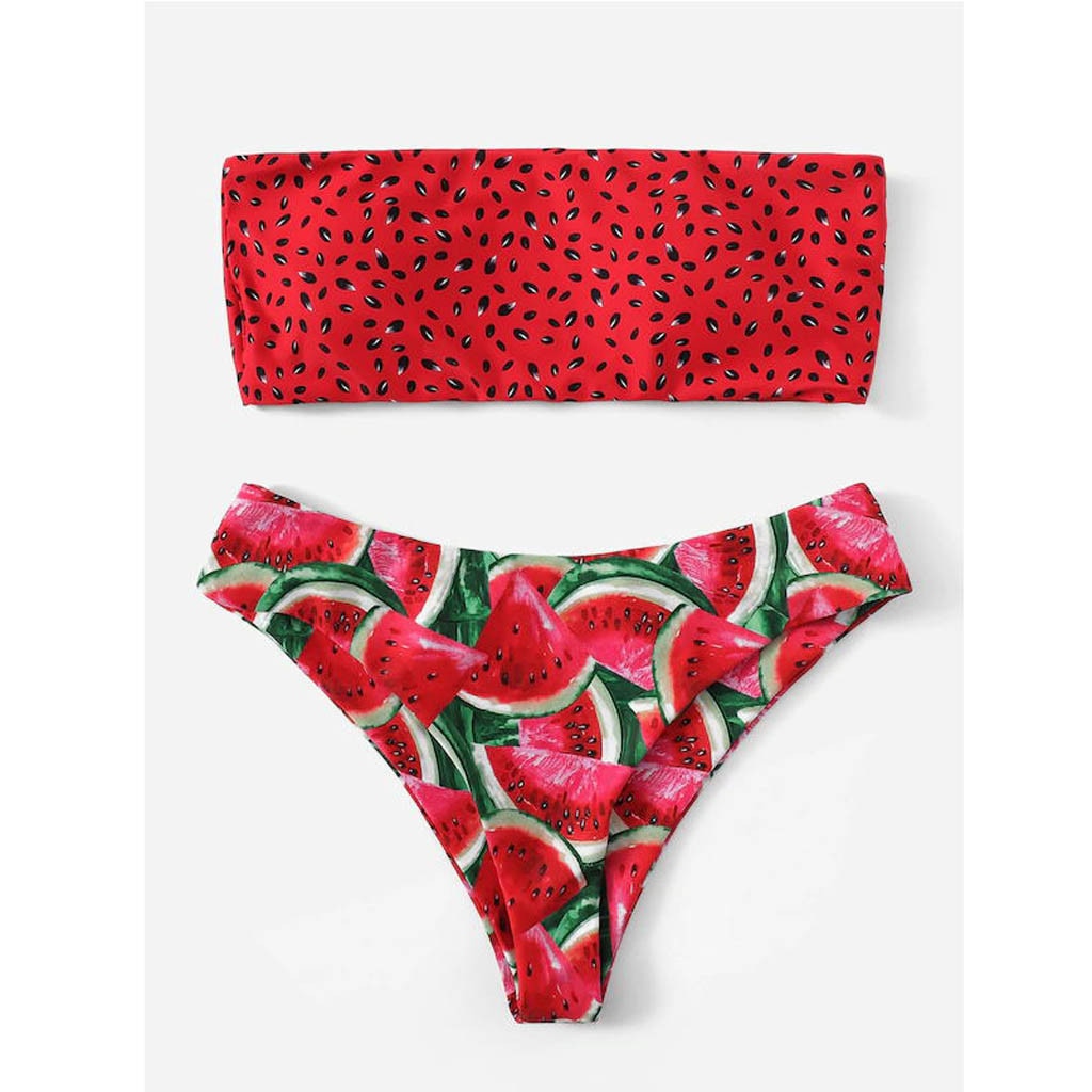 Watermelon Summer Crush Bandeau Bikini [Spirit and Rebel]