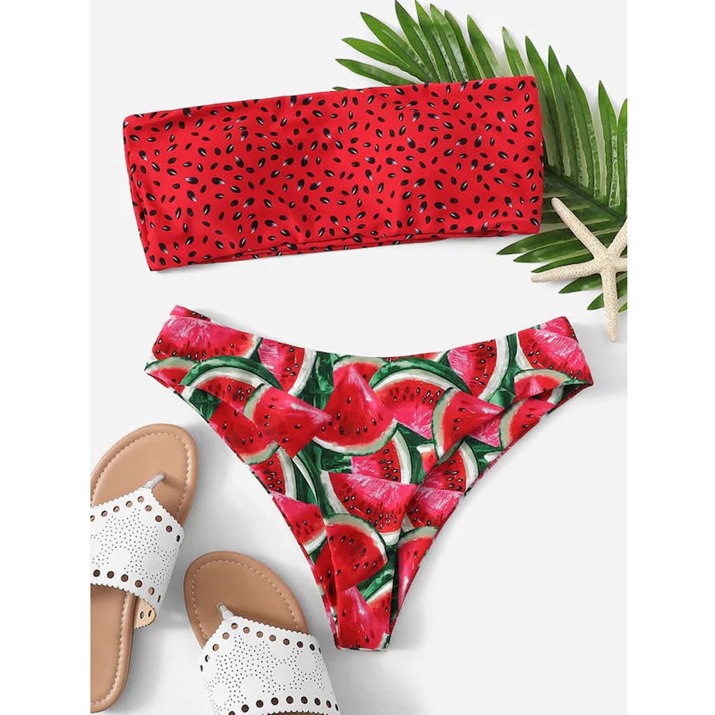 Watermelon Summer Crush Bandeau Bikini [Spirit and Rebel]