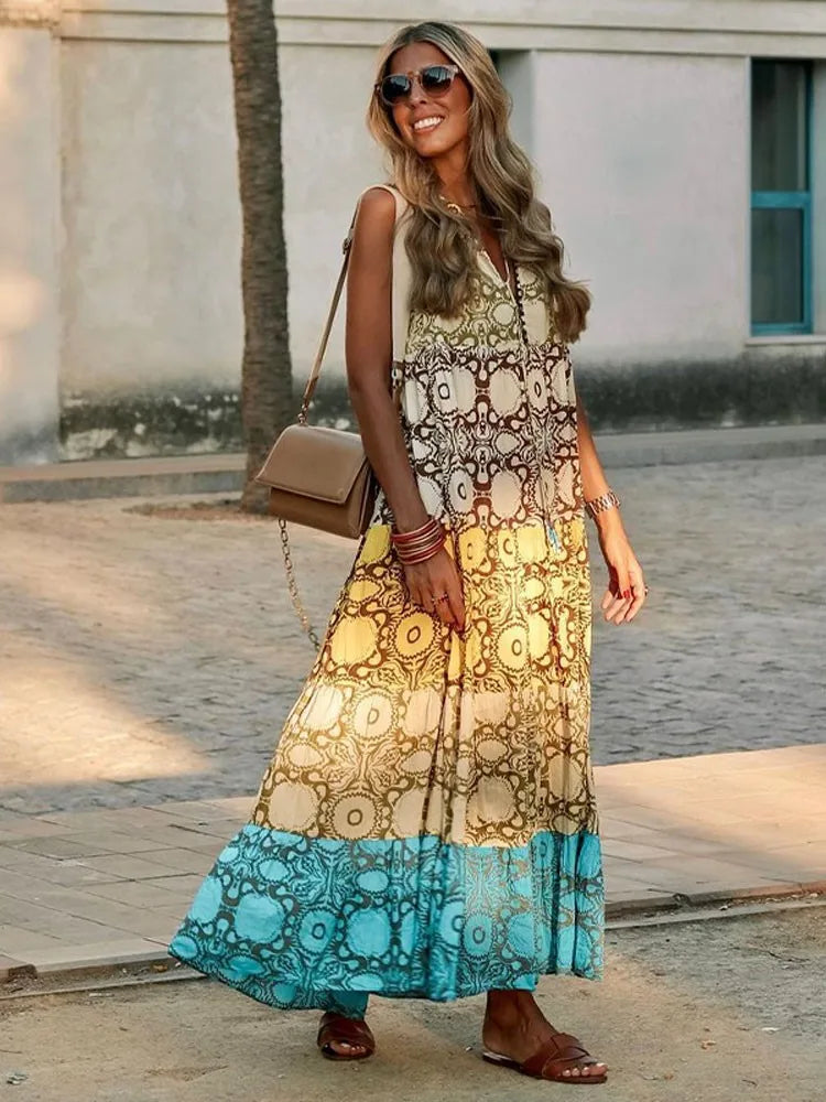 Sunset Serenity Bohemian Maxi Dress [Spirit and Rebel]   