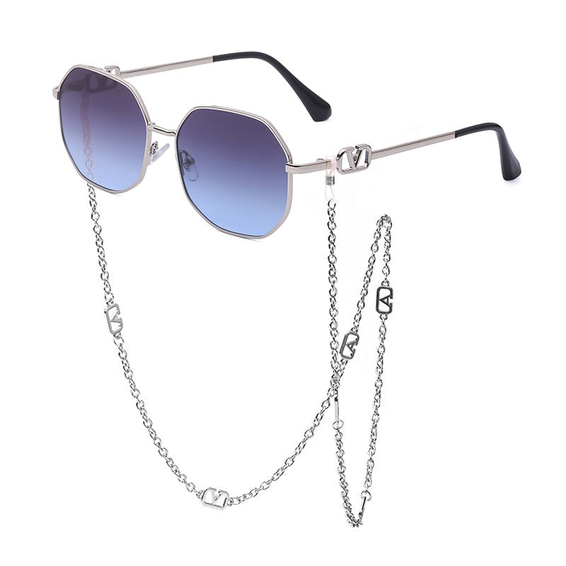 Sunshine Goddess Punk Sunglasses with Chain Sunset and Swim D11 chain sunglasses