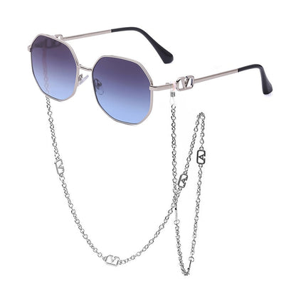 Sunshine Goddess Punk Sunglasses with Chain Sunset and Swim D11 chain sunglasses