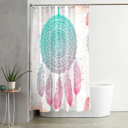 Dreamcatcher Dreamscape Curtain Boho Shower Curtain [Spirit and Rebel] Turquoise/Pink 150*180cm 