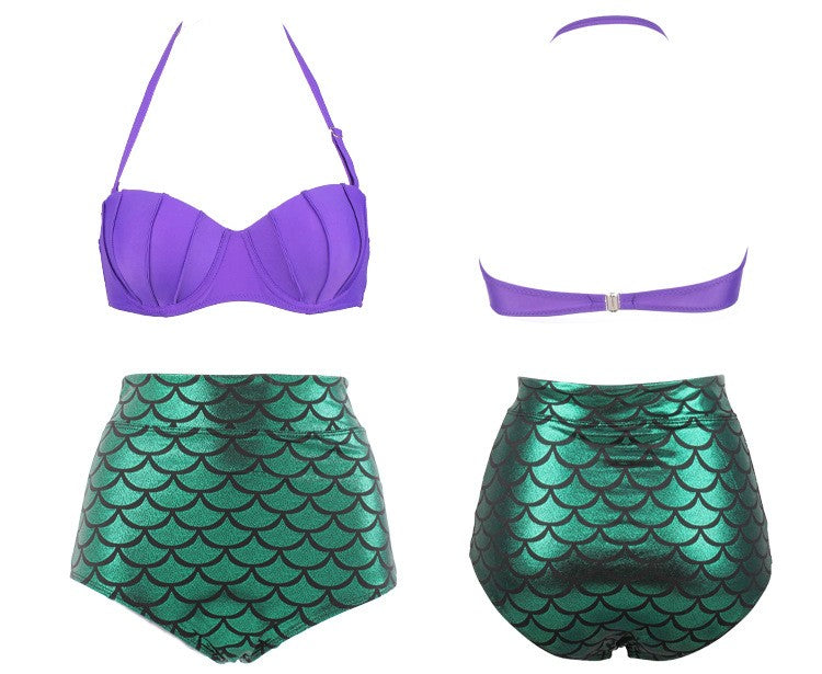 Princess of the Sea Plus Size Mermaid High Waist Bikini [Spirit and Rebel]