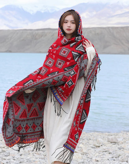 Wild Soul Gypsy Hooded Boho Poncho Cape [Spirit and Rebel]   