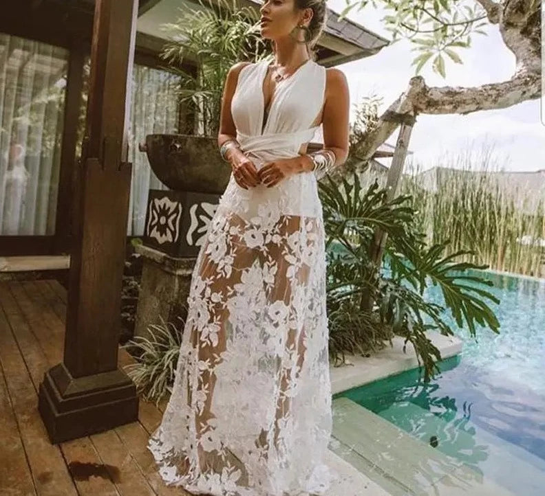 Free-Spirited Lace Love Story Beach Boho Wedding Dress [Spirit and Rebel]   