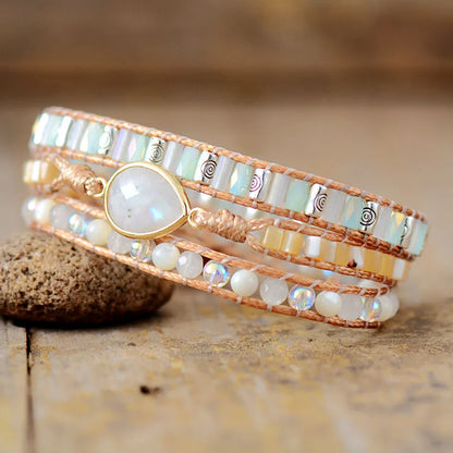 Earthbound Radiance Wrap Boho Bracelet [Spirit and Rebel] Cream