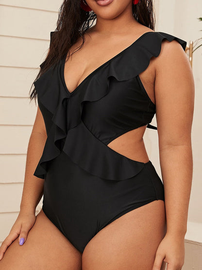 Bahamas Delight Ruffle One Piece Plus Size Sunset and Swim   