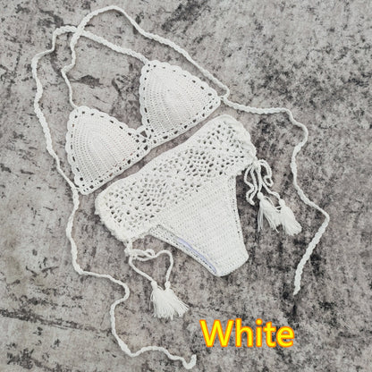 Beach Bliss Crochet Boho Bikini [Spirit and Rebel] White S