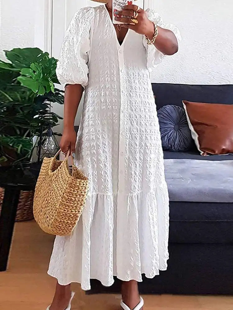 Ethereal Garden Delight Boho Plus Size Maxi Dress [Spirit and Rebel] S White 