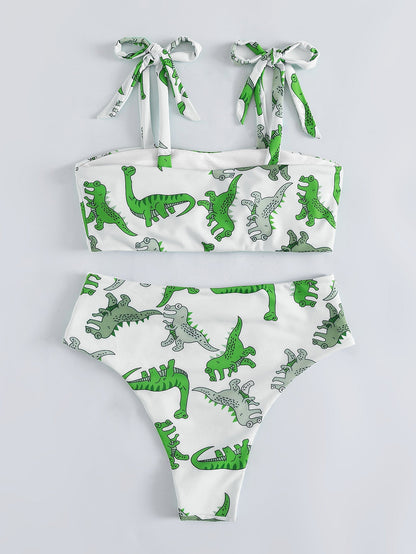 Hear Me Roar - Dinosaur Print High Waist Bikini [Spirit and Rebel]