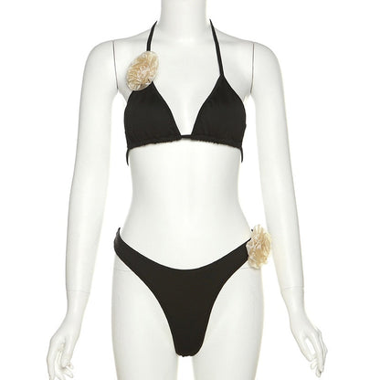 Flower Bloom Elegance Bikini Set [Spirit and Rebel] Black2 S