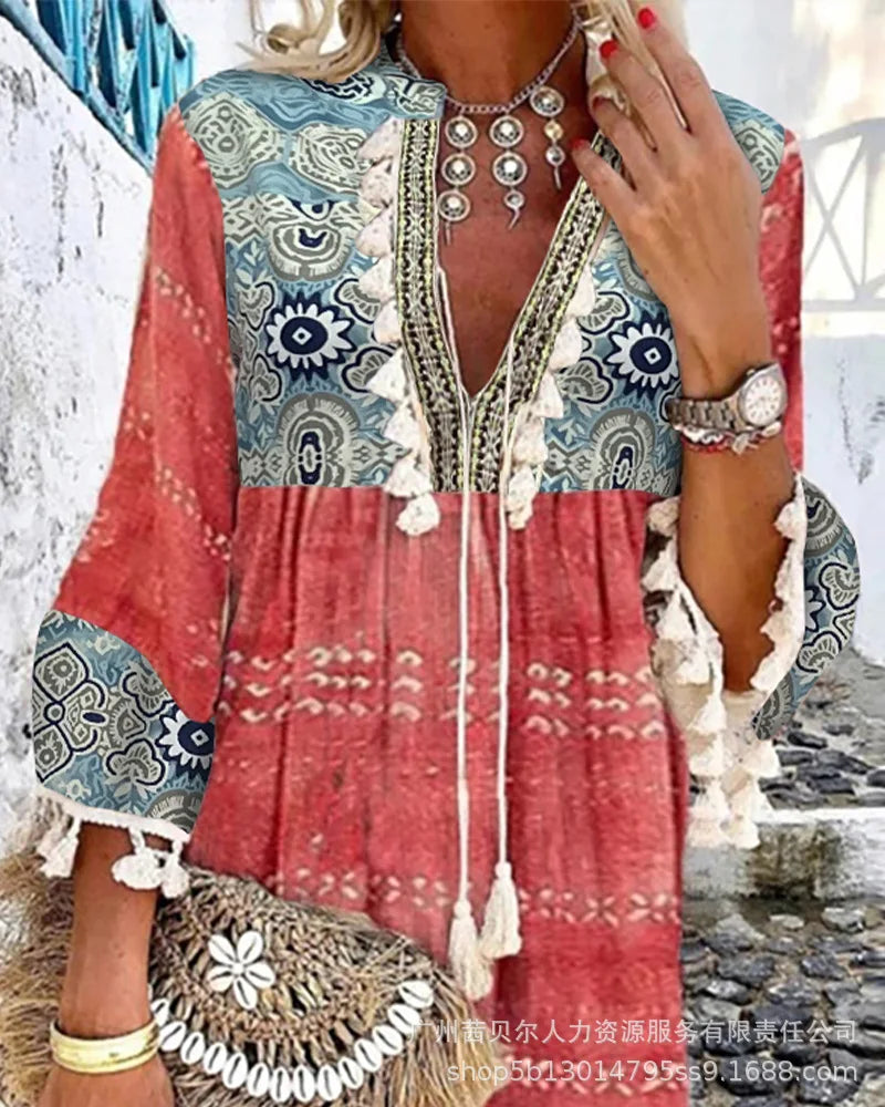 Desert Dream Bell Sleeve Boho Dress [Spirit and Rebel]   