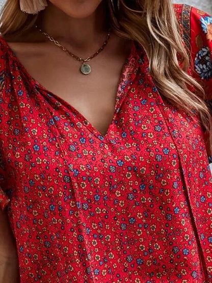 Spirit and Rebel Flowy Floral Boho Blouse [Spirit and Rebel]   